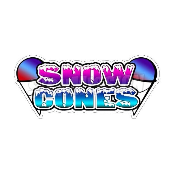 SNOW CONES I Concession Decal sno kone cone sign cart trailer stand sticker, D-DC-24-Snow Cones1